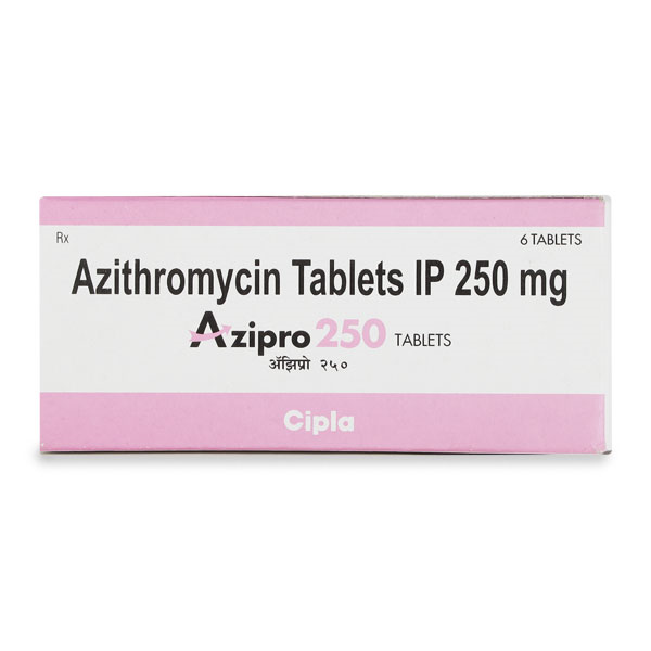Azipro 250 for infection, Azithromycin, Bacterial Infections Tablets